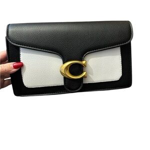 Black and White Leather Crossbody 🆕